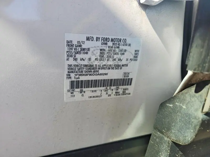 2013 FORD EXPLORER LIMITED  
