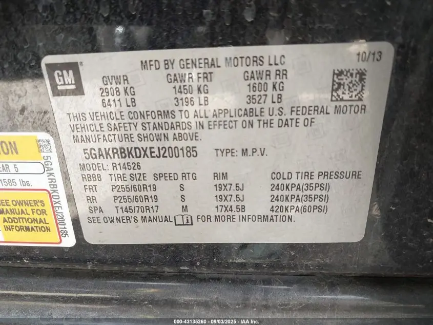 2014 BUICK ENCLAVE LEATHER