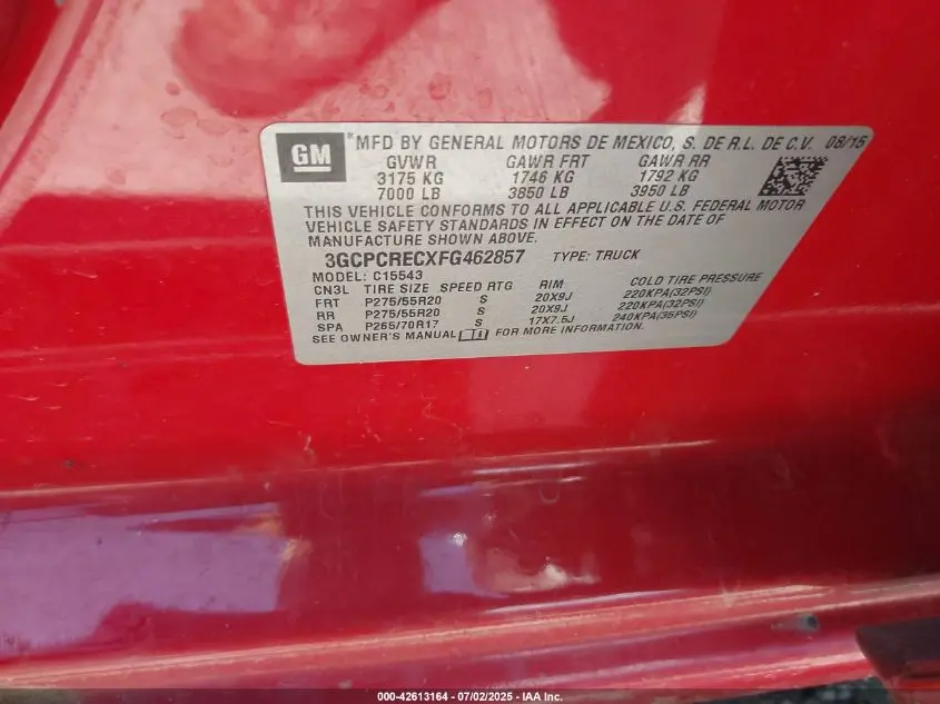 2015 CHEVROLET SILVERADO 1500 1LT