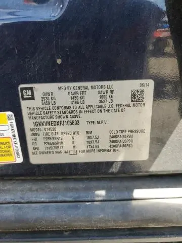 2015 GMC ACADIA SLE  
