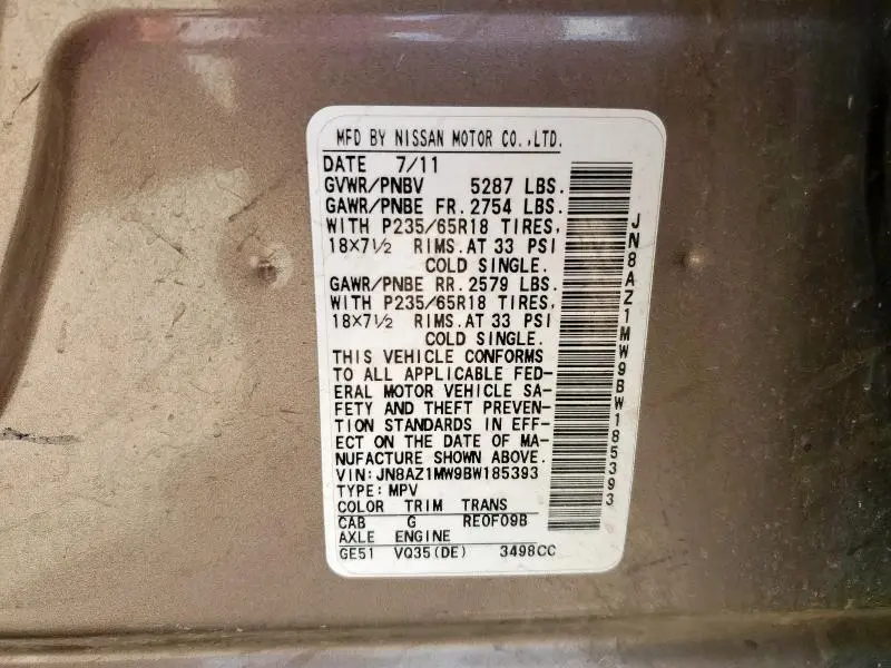 2011 NISSAN MURANO S