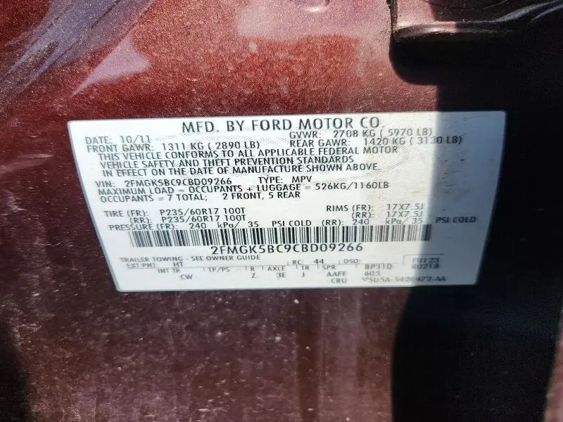 2012 FORD FLEX SE  