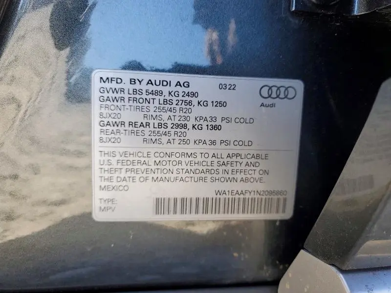 2022 AUDI Q5 PREMIUM PLUS 45  