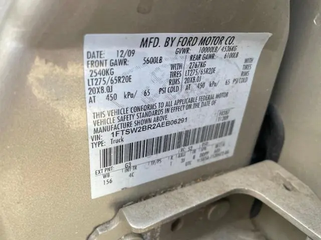 2010 FORD F250 SUPER DUTY  