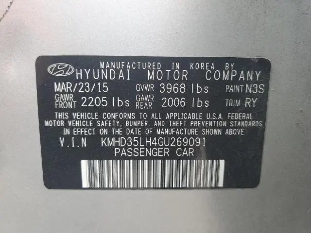 2016 HYUNDAI ELANTRA GT   