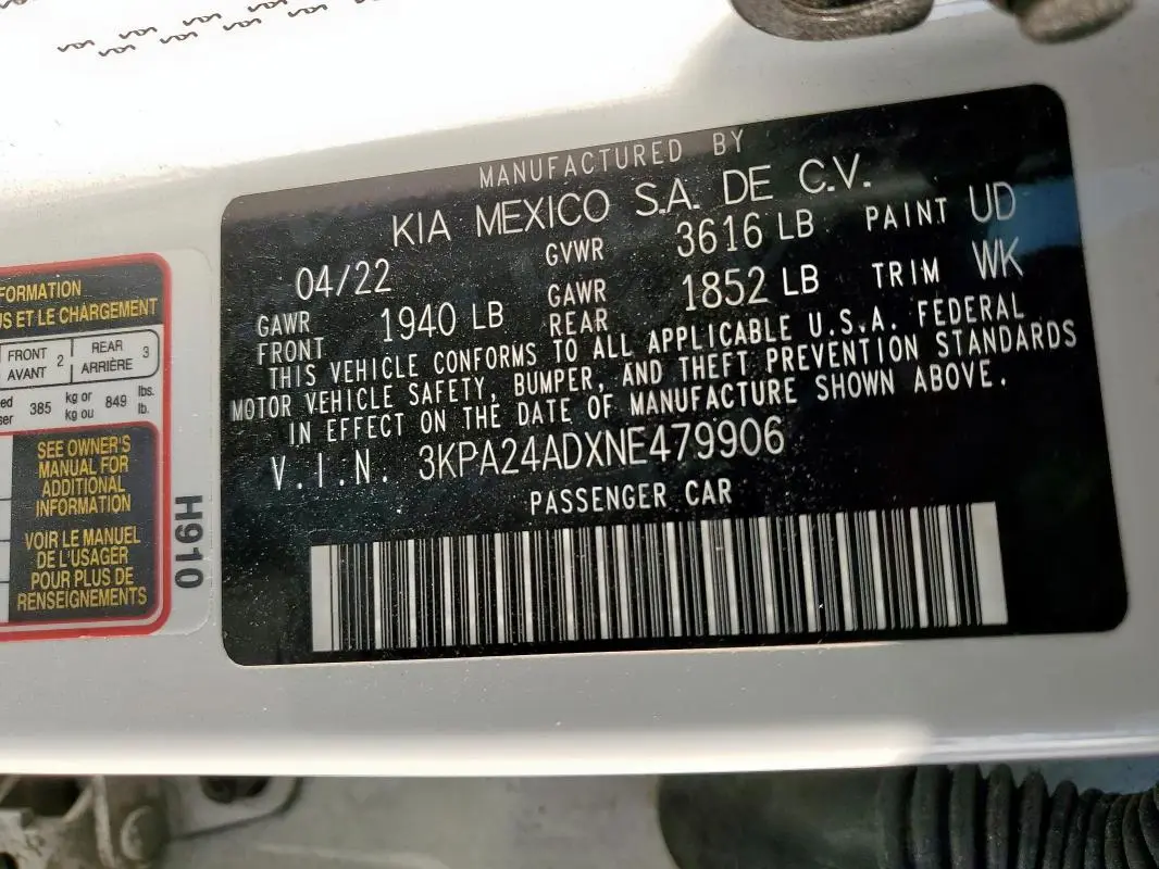 2022 KIA RIO LX