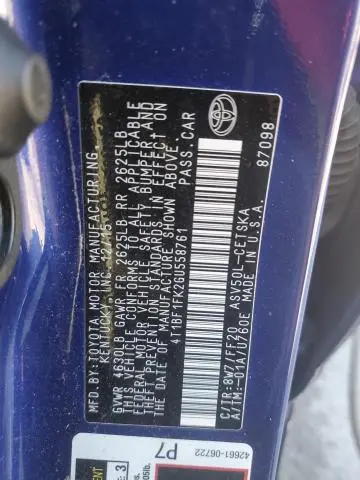 2016 TOYOTA CAMRY LE  