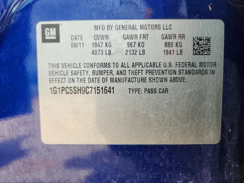 2012 CHEVROLET CRUZE LS  