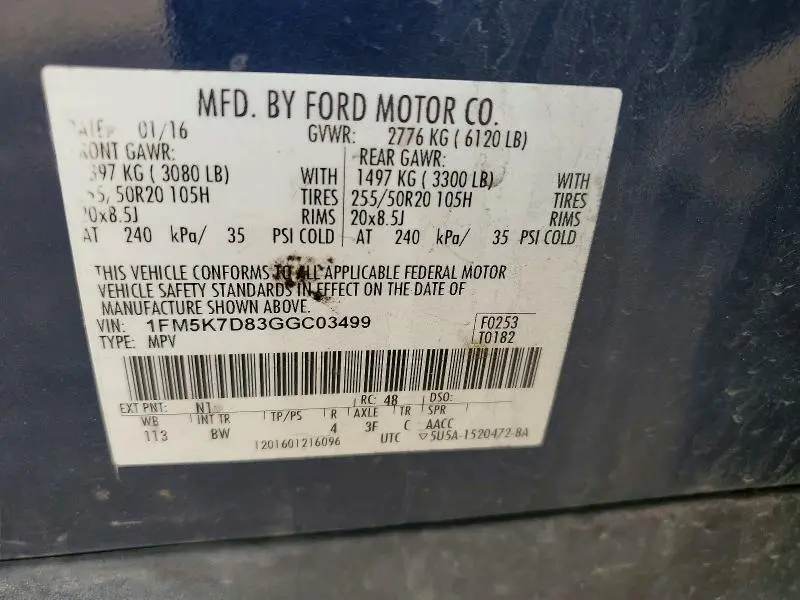 2016 FORD EXPLORER XLT  