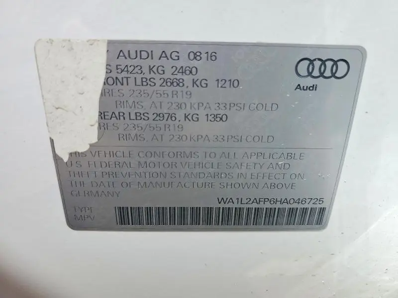 2017 AUDI Q5 PREMIUM PLUS  