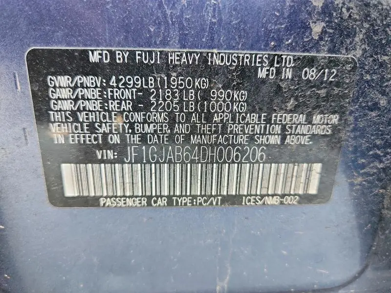 2013 SUBARU IMPREZA PREMIUM  