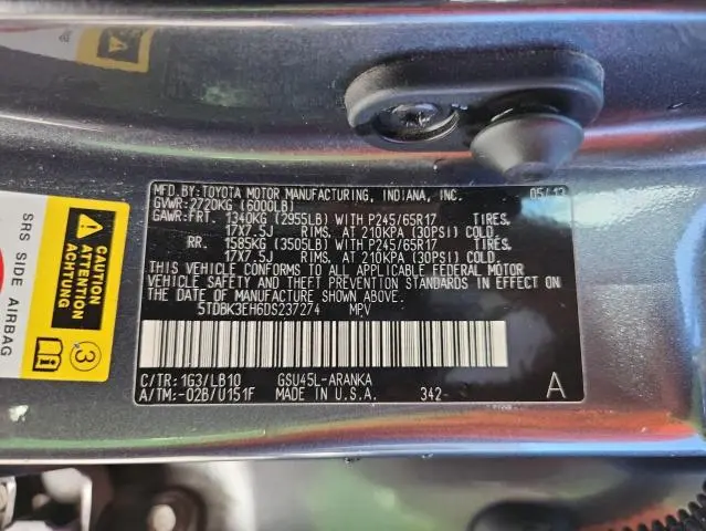 2013 TOYOTA HIGHLANDER BASE  