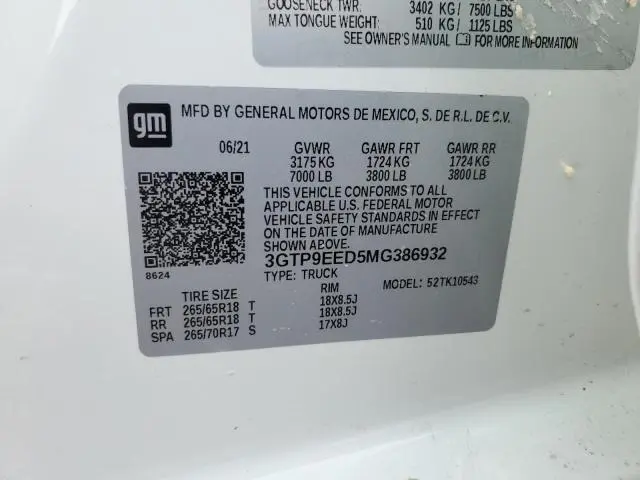 2021 GMC SIERRA K1500 AT4  