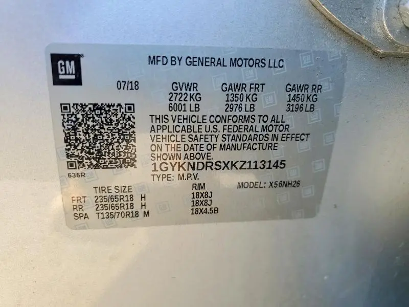 2019 CADILLAC XT5 LUXURY  