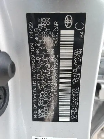 2022 TOYOTA COROLLA SE  