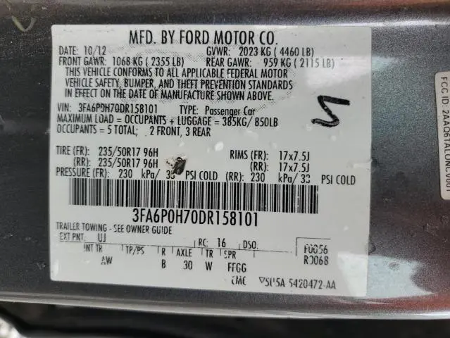 2013 FORD FUSION SE  