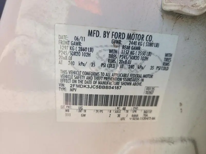 2011 FORD EDGE SEL  