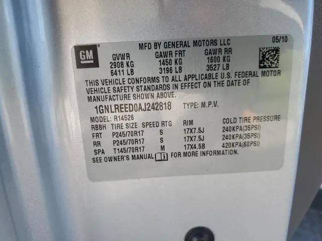 2010 CHEVROLET TRAVERSE LS  
