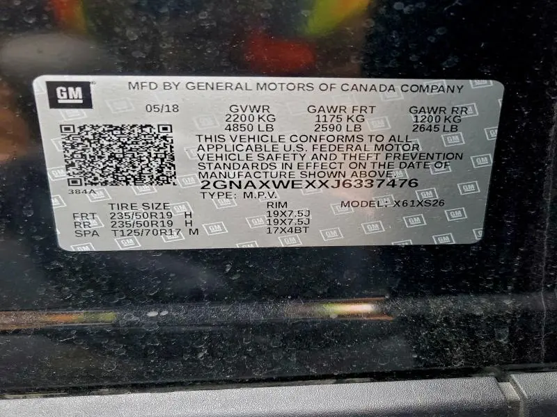 2018 CHEVROLET EQUINOX PREMIER  