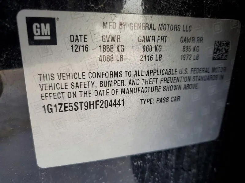 2017 CHEVROLET MALIBU LT  