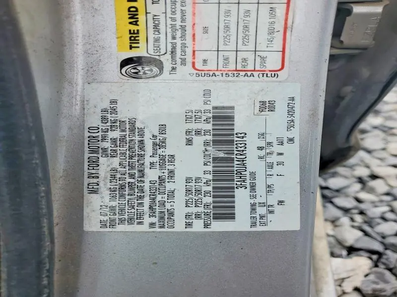 2012 FORD FUSION SEL  