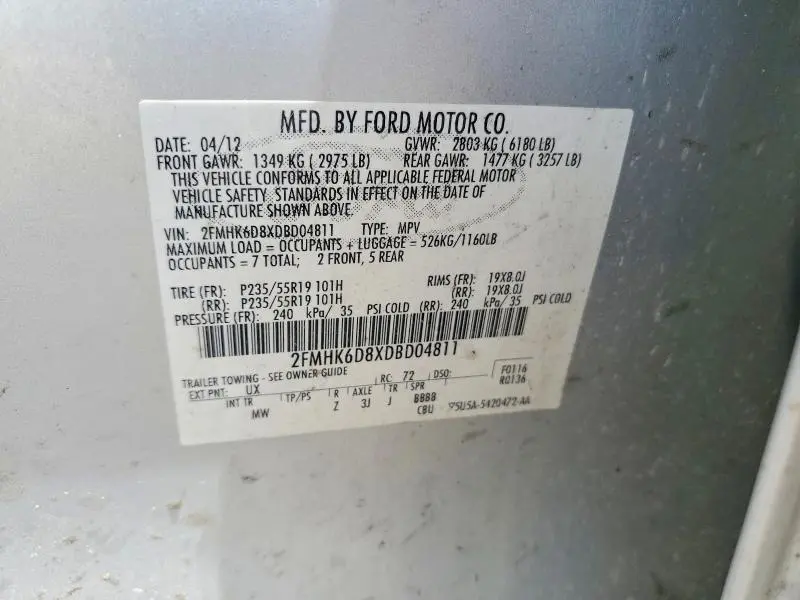 2013 FORD FLEX LIMITED  
