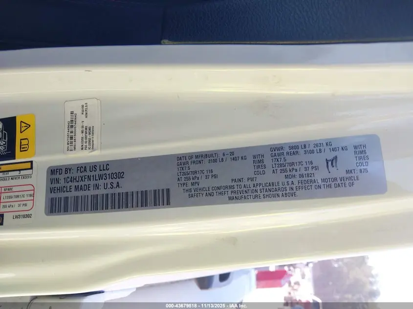 2020 JEEP WRANGLER UNLIMITED RUBICON 4X4