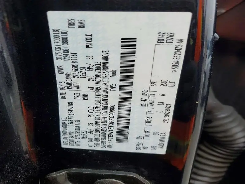 2015 FORD F150 SUPERCREW  