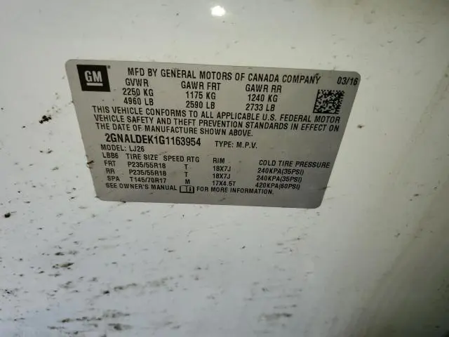 2016 CHEVROLET EQUINOX LTZ  