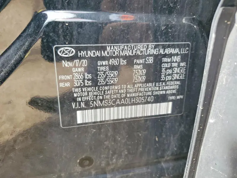 2020 HYUNDAI SANTA FE SEL 2.0T  
