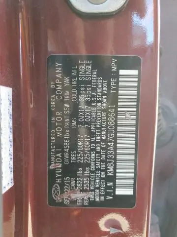 2016 HYUNDAI TUCSON LIMITED  