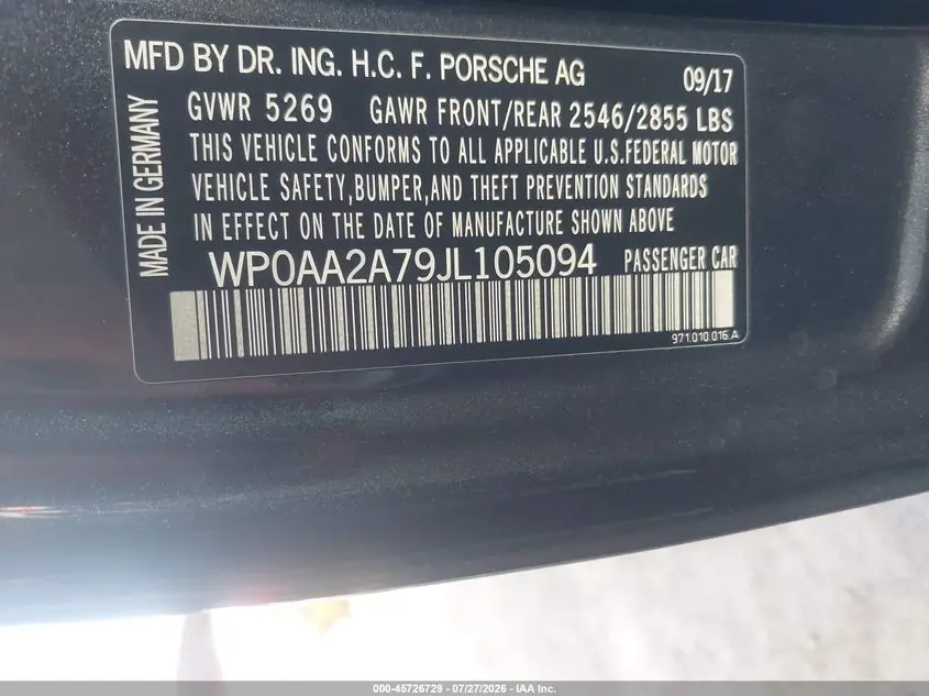 2018 PORSCHE PANAMERA 4