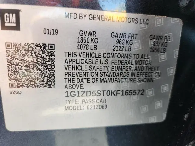 2019 CHEVROLET MALIBU LT  