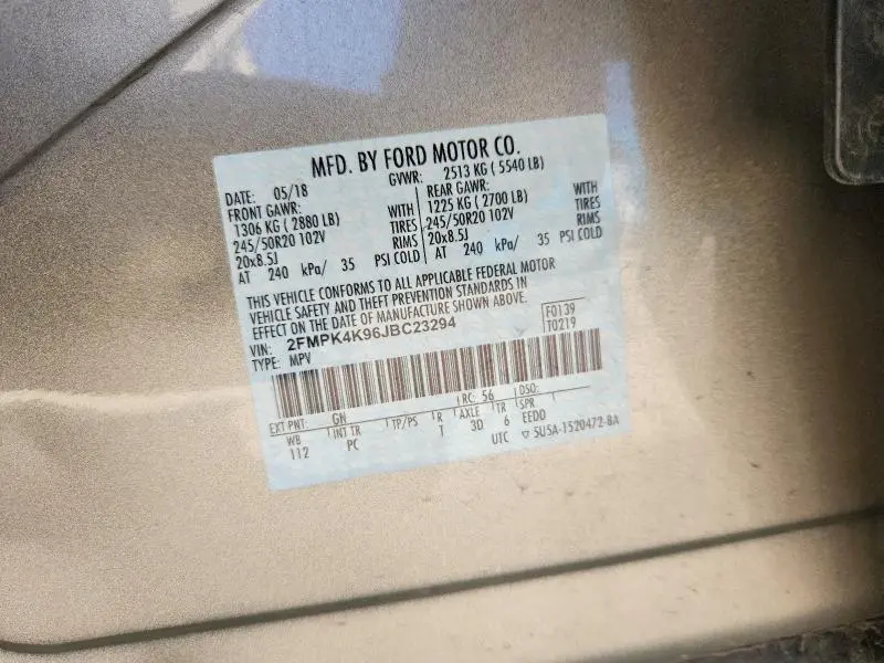 2018 FORD EDGE TITANIUM  