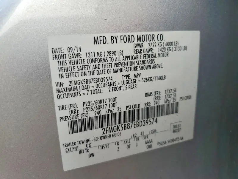 2014 FORD FLEX SE  