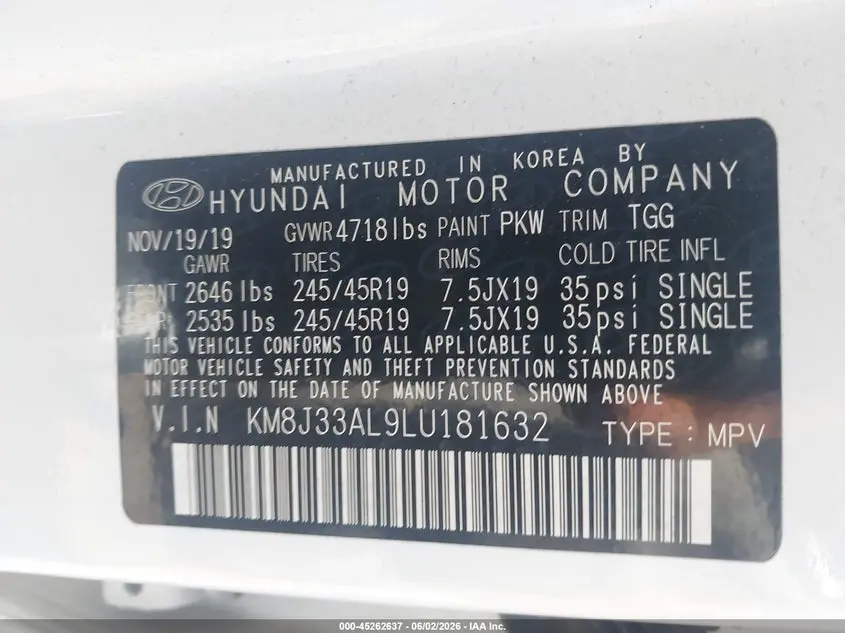 2020 HYUNDAI TUCSON SPORT