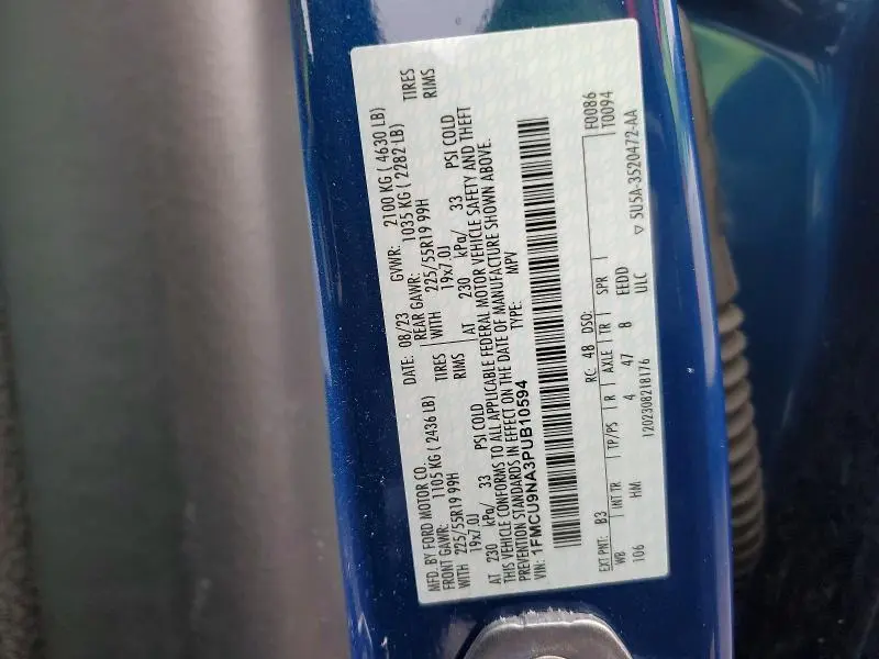 2023 FORD ESCAPE ST LINE SELECT  