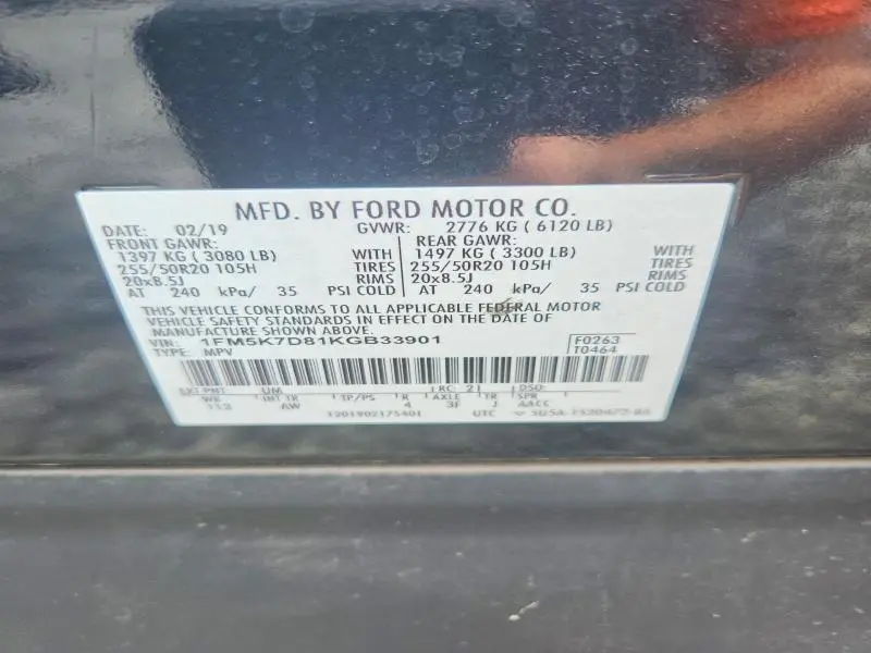 2019 FORD EXPLORER XLT  