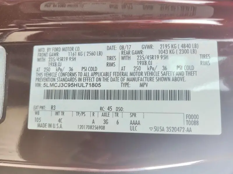 2017 LINCOLN MKC RESERVE  