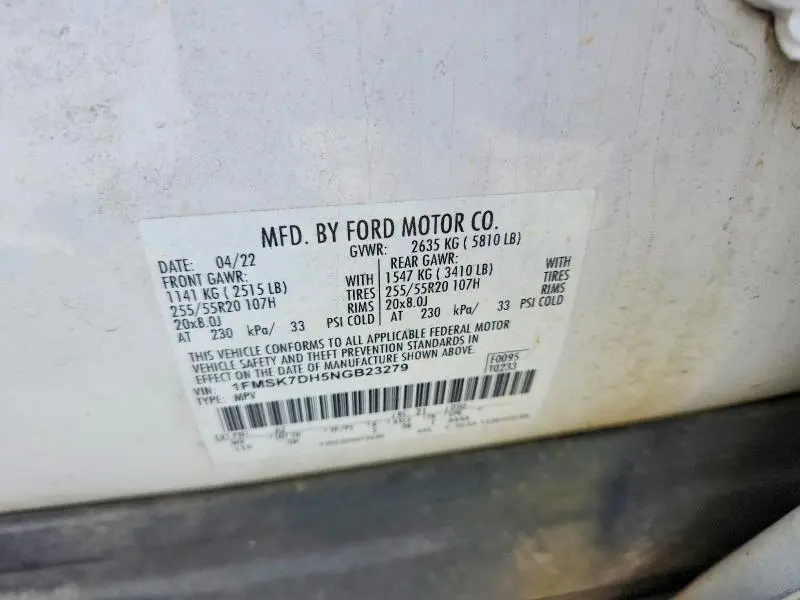 2022 FORD EXPLORER XLT  