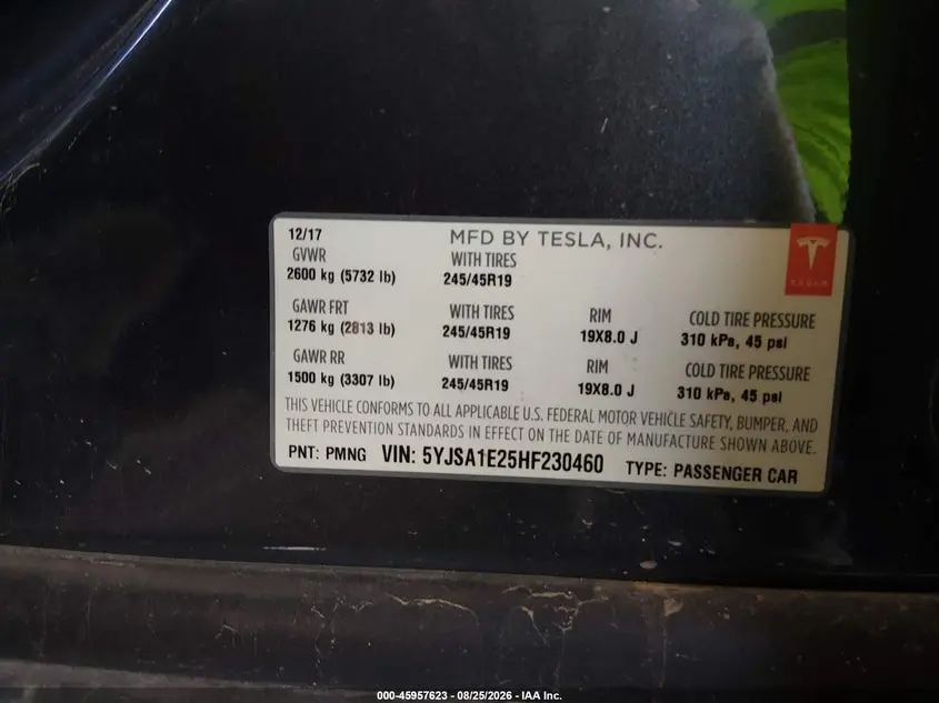 2017 TESLA MODEL S 100D/60D/75D/90D/P100D