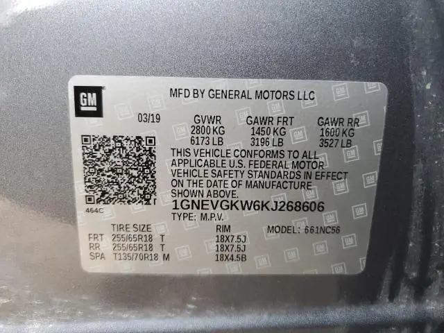 2019 CHEVROLET TRAVERSE LT  