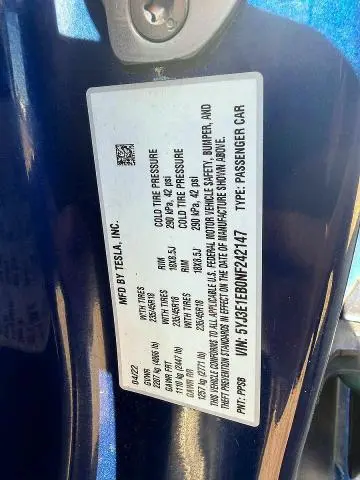 2022 TESLA MODEL 3   