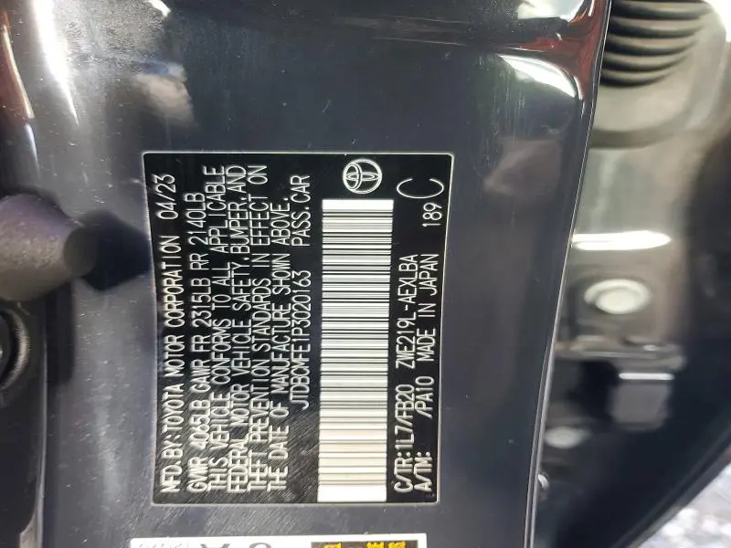 2023 TOYOTA COROLLA LE  