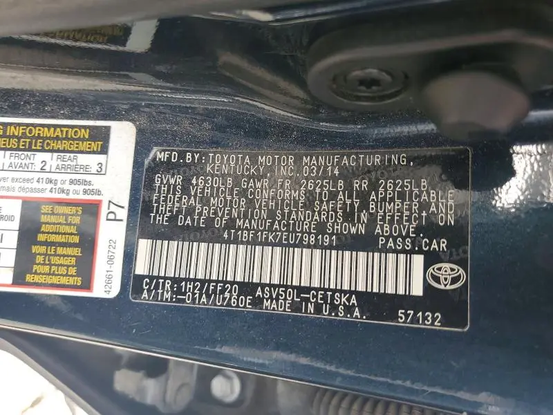 2014 TOYOTA CAMRY SE  