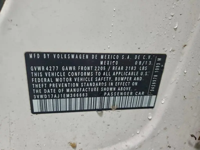 2014 VOLKSWAGEN JETTA SE  