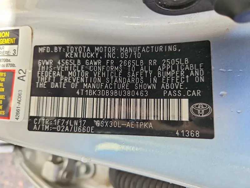 2011 TOYOTA AVALON BASE  