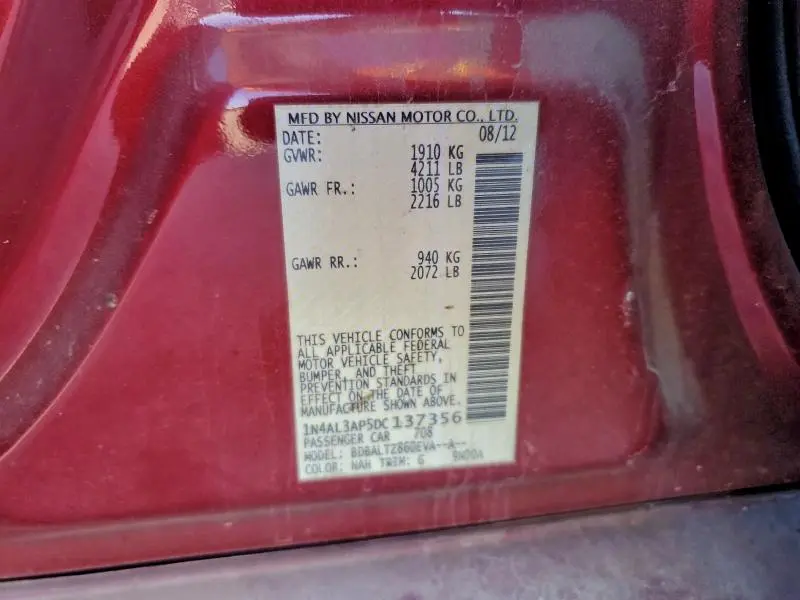 2013 NISSAN ALTIMA 2.5  