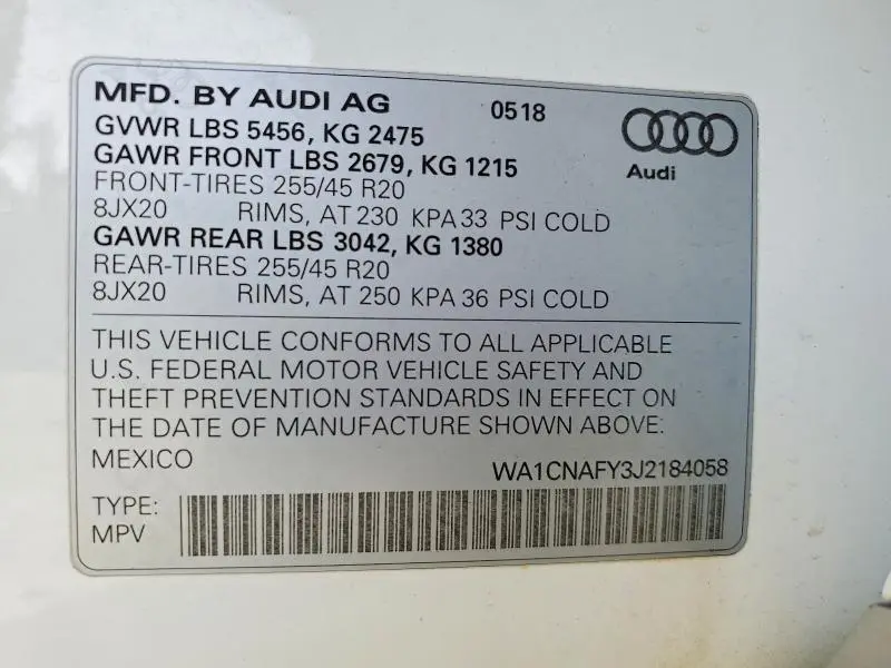 2018 AUDI Q5 PRESTIGE  