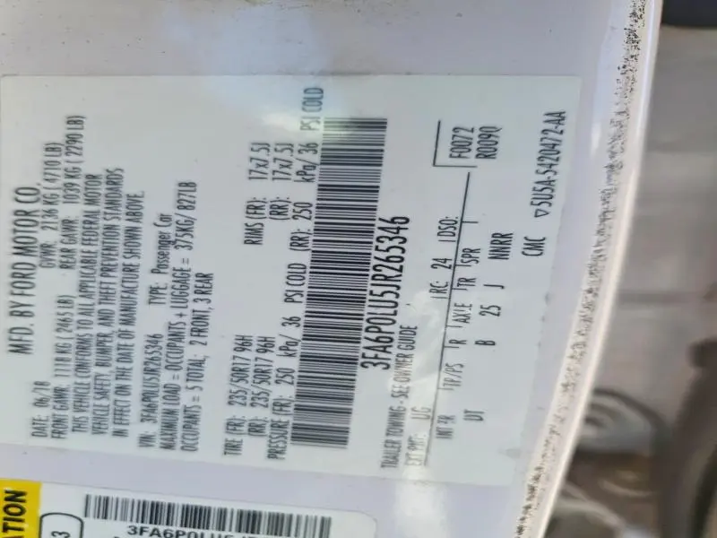 2018 FORD FUSION SE HYBRID  
